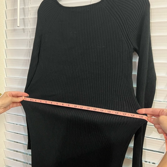 Abercrombie Hourglass Cutout Black Sweater Dress Stretchy Medium Tall - Picture 4 of 6